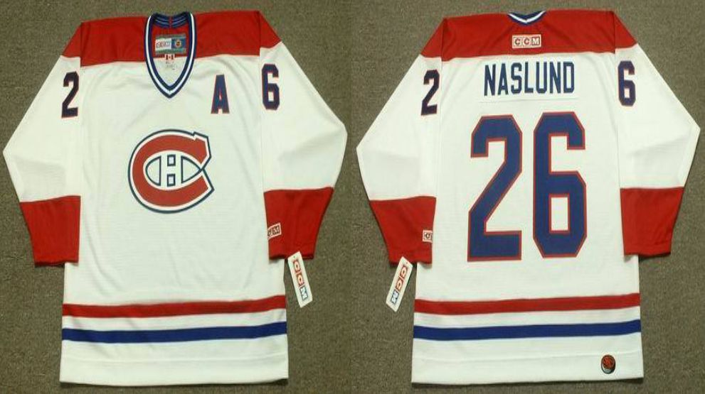 2019 Men Montreal Canadiens 26 Naslund White CCM NHL jerseys